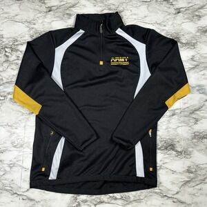 Army Performance Jacket Mens‎ Size M Black Yellow Pullover 1/4 Zip Mock Neck